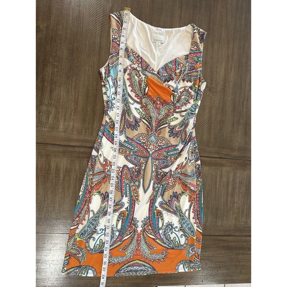 Donna Morgan Womens Size 8 Sleeveless Draped Sheath Dress Multicolor Paisley - Picture 10 of 12